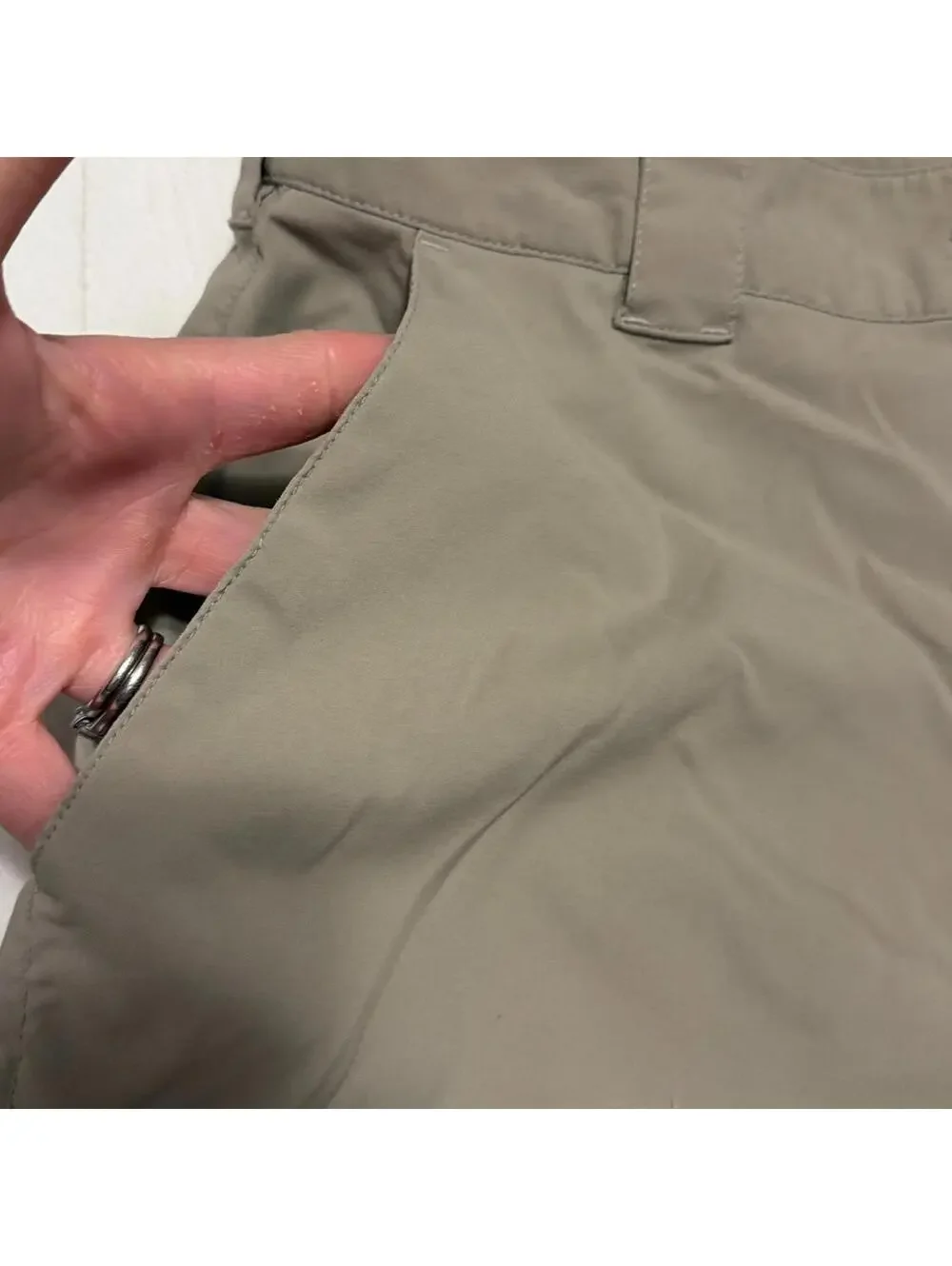 ExOfficio Nylon Stretch Hiking Travel Pants Khaki Tan Women's Size 8 - Picture 4 of 7